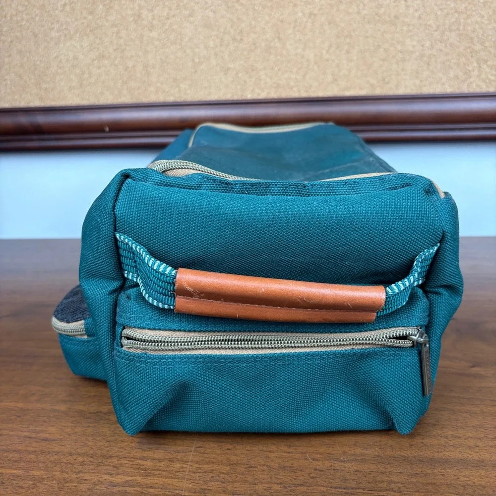 Brookstone Golf Shoe Bag Unisex One Size Teal Canvas Travel Organizer Bag